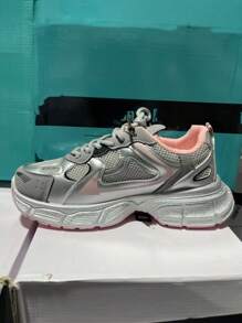 Unisex New Chunky Sneakers With Mesh Upper, Thick Sole, Breathable Casual Chunky Sneakers, Comfortable & Versatile