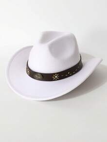 1 件女士西部牛仔帽、礼帽、时尚百搭、适合音乐节、西部牛仔主题活动、复古派对、角色扮演、服装之夜、节日、生日庆祝、舞台表演 - 禮帽 - 查看 5