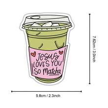 1 件耶稣抹茶贴纸，适用于笔记本电脑、笔记本、水瓶，将信仰和日常能量与俏皮的扭曲融合在一起，非常适合喜欢抹茶并希望以幽默和风格表达其精神的信徒，为您的装备增添独特、令人振奋的感觉，是送给欣赏鼓舞人心和有趣设计的朋友的绝佳礼物 - 彩色 - 查看 9