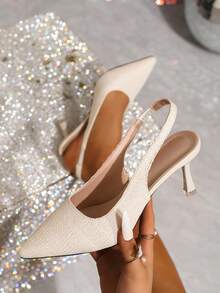 女士编织高跟鞋，时尚透气网眼封闭式露跟小猫跟鞋，优雅设计耐用橡胶鞋底，适合派对、约会和正式场合