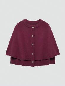 Women's Fashionable Versatile Commuter Shawl Collar Knit Sweater Top - Burgundy - View 4