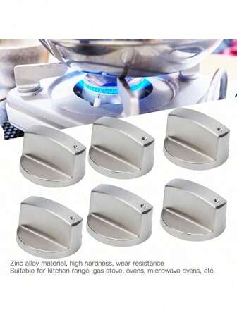 1/3/5/10 件锌合金燃气灶阀门旋钮，金属按钮，适用于厨房燃烧器、壁炉和微波炉（45 度旋转开关），直接安装，无需工具