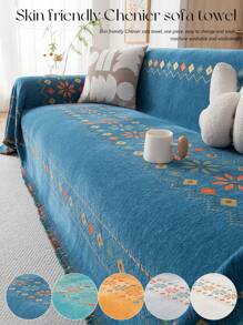 1 Stück Boho Chic Sofaüberwurf mit Acht-Blatt-Design - weich, schwer, tierfreundlich, Couchüberzug für Hunde, Sofabezug 3/2/1 Sitzer, Couchschutz für Wohnzimmer, Schlafzimmer, Bürodekoration
