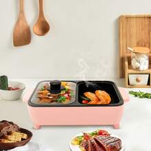 TFCFL 2 In 1 Smokeless Non-Stick Cooking Pan Electric Shabu Hot Pot BBQ Grill Portable - View 3