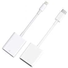 1pc SD Memory Card Reader, Supports Data Transfer Between Memory Card And Computer/Phone, Compatible With IPad Pro, Phones And Laptops - White - View 1