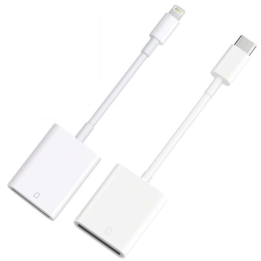 1pc SD Memory Card Reader, Supports Data Transfer Between Memory Card And Computer/Phone, Compatible With IPad Pro, Phones And Laptops - White - View 1