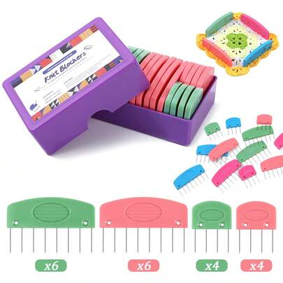 一套全新彩色针织成型针，可用于DIY手工编织毛衣、围巾、袜子等。