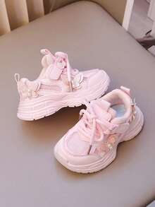 A Pair Of Korean Version Of Baby Hook And Loop Sneakers Spring New Boys And Girls Casual Shoes - Pink - View 4