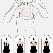 1 Pair Lift Bra Petals, Lightweight Invisible Silicone Nipple Covers For Backless, Strapless Dresses, Summer, Random Delivery Of Straight Or Curved Edge Styles - Multicolor - View 2