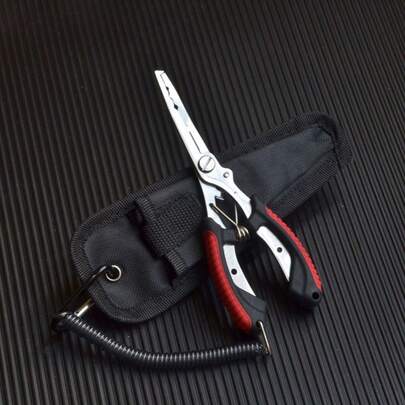 Long Nose Fishing Pliers Stainless Steel Fish Hook Pliers Hook Remover Split Ring Pliers With Lanyard For Freshwater Saltwater