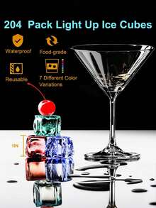 12pcs Colorful LED Light Ice Cubes, Reusable And Waterproof, Flashing Glowing Ice Blocks For Party, Wedding, Birthday, Bar, Club, Home Decor, Creative Gifts For Men, Personalized Gift Recommendation, Durable Material