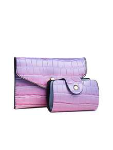 New 25-Year-Old Painted Stone Pattern Color-Matching Random Patterns European And American Fashionable Personalized Women's Handbag Three Pieces Set - Purple - View 4