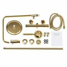 YUNRUX Retro Shower System Shower Set Shower Fitting Gold Bathroom Rain Shower With Hand Shower Shower System Rain Shower Shower Set