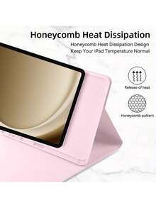 TenYide Bao da nam châm có ngăn đựng bút tương thích với dòng iPad/ Galaxy Tab A9+, hỗ trợ bàn phím Bluetooth có thể tháo rời từ tính, nhiều màu sắc lựa chọn, hồng nhạt - Màu Hồng baby - Xem 3