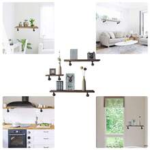 HALMAN 2 Pzs, Pipe Shelf Brackets Set of 2 Industrial Iron Shelf Brackets Pipe Shelving Brackets for Custom Floating Shelves, Par De Mensulas Para Repisas Uso Rudo, Montado Pared Resistentes Soportes de Estantes Rústicos, organizadores de almacenamiento de estantes flotantes para decoración del hogar, estantes de hierro para soportar libros, soportes de partición, 8*15 cm/12*14 cm. Carga 200 libras,DIY Rustic Shelves Brackets Hardware Included Black - Negro - Ver 6