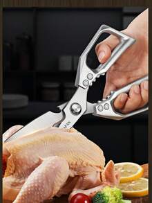 مقص طبخ من الفولاذ المقاوم للصدأ، متعدد الوظائف للمطبخ، مقوى لقطع عظام الدجاج، مساعد لتحضير الأسماك والطعام، مقص خاص لكسر عظام الدواجن، متعدد الاستخدامات للشواء والمطاعم، مقص مطبخ قوي للاستخدام المنزلي