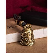 Brass Decorative Bell Keychain Lucky Charm For Car Keys Or Backpacks - Brass - View 4