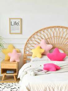 星形枕头，床和沙发的装饰垫，星形枕头，柔软仿兔毛宿舍垫，适合沙发、卧室和客厅的装饰枕头，适用于万圣节和圣诞节装饰。