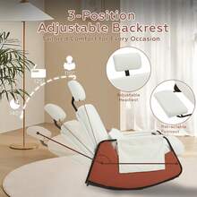 YODOLLA Rocking Nursing Chair With Footrest, Adjustable High Back Armchair For Adults, Comfy Glider Chair For Mum, Breastfeeding, Reading - Living Room & Bedroom - Teddy Fleece-white - View 4