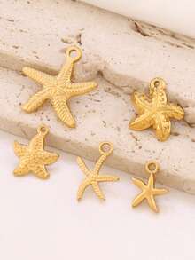 3pcs Stainless Steel Starfish Pendant Findings 18K Gold Plated Ocean Starfish Charms For DIY Jewelry Making Supplies Accessories - Pendants - View 10