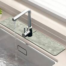 1pc Rendering Marble Style Non-Slip Silicone Faucet Drain Pad, Kitchen Drain Pad, Suitable For All Kinds Of Faucets In Bathroom And Kitchen. - Multicolor - View 11