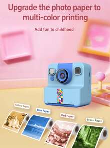 Instant Print Camera With 1080P HD, Includes 4 Rolls Of Color Printing Photo Paper, Ideal Birthday And Christmas Gift For Boys And Girls
