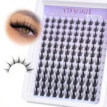 Lash Clusters, Anime Lash Clusters,  Spikes Wispy Eyelash Clusters, Anime Spikes Lash Extensions, Manga Natural Cluster Eyelash Extensions, Natural Eyelash Clusters, Manga Lashes Clusters, Spiky Lash Extension, Wispy Lashes Extensions, 8-16mm Ultra-Thin Band DIY Salon-Like Doll Eyelash Extension At Home - Black - View 6