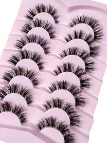 7 Pairs Messy Natural Cat Eye Lashes Clear Band Lashes Cat Eye Look Wispy Lashes Eye End Elongated Full Strip Soft Natural Realistic False Eyelashes Strip Lashes,Lashes,Eyelashes,Fake Lashes - Cat Eye Lashes - View 4