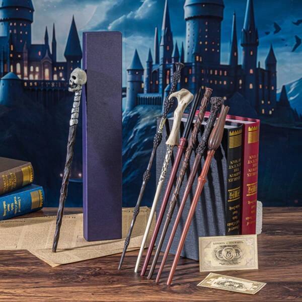 Warner Bros Warner Bros. Authorized 1PC Harry Potter Magic Wand - Official Movie Prop, Resin Material With Internal Metal Core For Enhanced Durability And Break Resistance [Genuine Guarantee] -- Voldemort's Wand, Hermione's Wand, Includes Hogwarts Express Round-Trip Ticket. Elegant Purple Gift Box Packaging, Perfect For Holiday Parties, Stage Performances, Cosplay Props, Collectibles, And Gifting.