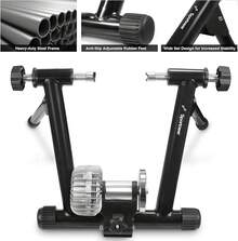 Bike Trainer - Fluid Stationary Bike Stand 26-29" & 700C Wheels - Auto Resistance Control Bike Trainer Stand Indoor Riding With Noiwqse Reduction Wheel Road Bikes
