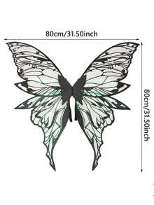 Large 4-Leaf Foil Butterfly Wings/Wing Set, Shiny Transparent Fairy Wings Costume For Adults, Angel Wings For Women, Christmas Wings - Multicolor - View 5