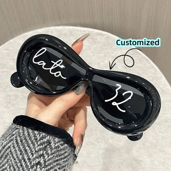 Customized Names, Street Style Decorative Glasses For Internet Celebrities, Funny And Fun, Inflatable And Cute, Round Fashionable Glasses, Glasses For Men And Women's Parties