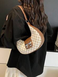 复古小众设计新款手提单肩腋下花卉新月包女士 - 彩色 - 查看 4