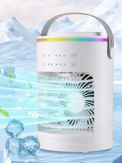 Hailicare Ventilateur de refroidissement par pulvérisation portable, refroidisseur d'air. Petit ventilateur de refroidissement par eau pour usage domestique, de bureau ou en extérieur. Alimentation USB avec éclairage ambiant. Idéal pour l'été.