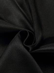 Girls Pajamas, Satin Silky Pjs Set Kids 2Pcs Button-Down Nightwear Sleepwear Gift For Kids - 黑色 - 查看 7