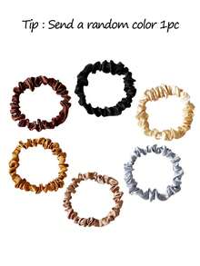 12个装缎面发圈，丝滑弹力细发绳，纯色发圈，马尾辫发绳，女士女孩发饰，两种尺寸混色，感恩节教师节圣诞礼物，秋冬季发饰，返校季日常学生发饰