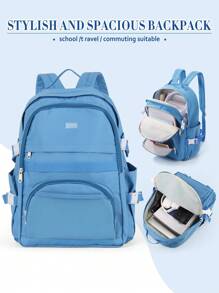 Mochila Escolar Leve, Mochila Escolar Universitária para Ensino Médio e Fundamental para Meninos e Meninas, Mochila para Laptop de Até 15,6 Polegadas, Mochila de Viagem para Meninos e Meninas, Mochila Casual para Dia a Dia, Viagem de Avião, Trabalho, Bolsa de Academia para Caminhada e Acampamento Ao Ar Livre