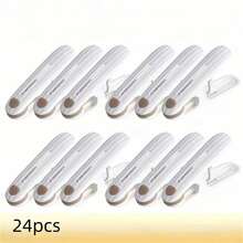 24 件软握塑料衣架 - 防风、防滑、无缝夹克衣架，适用于袜子、内衣、毛巾等 - 非常适合洗衣和烘干需求，洗衣衣架|无缝夹克衣架|防风衣架，衣架