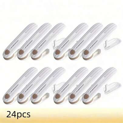 24 件软握塑料衣架 - 防风、防滑、无缝夹克衣架，适用于袜子、内衣、毛巾等 - 非常适合洗衣和烘干需求，洗衣衣架|无缝夹克衣架|防风衣架，衣架