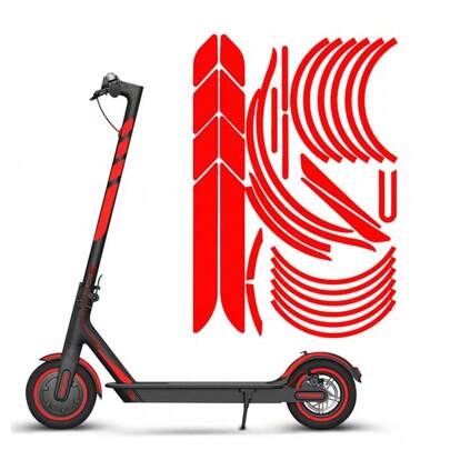 Reflective Sticker Set Compatible With Xiaomi M365/1S/PRO/PRO2 Electric Scooter Wheel Hub And Body Protection, Full Vehicle Decoration