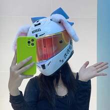 2 件成人头盔配件 - 可爱兔耳朵，柔软毛绒粉色和黑色，可折叠设计，适合成人，非常适合滑雪头盔、摩托车配件等，圣诞节头盔装饰，万圣节头盔装饰，亡灵节头盔装饰 - 彩色 - 查看 7