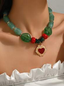 1 pieza Elegante Moda Personalizada Corazón Dorado Naranja Rojo Resina 3D Corazón Múltiple Colgante Estilo Francés Gota de Aceite, Cadena Dorada Patrón Floral Asimétrico, Varios Estilos Disponibles, Collar de Calidad Femenina Adecuado Para Uso Diario, Vacaciones, Fiesta a Juego con Atuendos Sexy. Tenga en cuenta que cada colgante de resina tiene una compuerta de moldeo por inyección en la parte inferior.