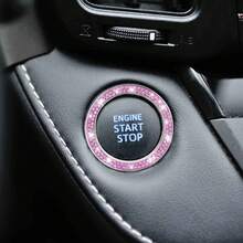Car Bling Engine Start Ring Decals, 2 Pack Car Push Start Button Cover/Sticker, Ignition Knob Bling Ring, Sparkling Car Interior Accessories Women (Pink1)2025 - Màu tím - Xem 7