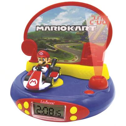 Mario Kart 3D Character Projector Clock With Sounds From The Video Game