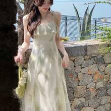 Women Midi Dresses - 6809-吊帶洋裝單層無紗 - 查看 2