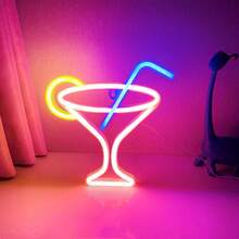 1 件高亮鸡尾酒玻璃瓶啤酒杯霓虹灯手势 666 手 LED 杯、外星人、星球、牛头、火焰、樱桃、狗爪、游戏控制器、酒吧杯装饰灯、LED 霓虹灯家居装饰、派对装饰、圣诞派对装饰、圣诞礼物 - 雞尾酒杯 - 查看 14