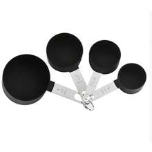 8 件量杯和量勺套装，塑料主体配不锈钢手柄量勺，烘焙工具组合带测量标记