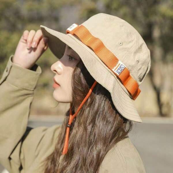 1pc Men's Color Block Fisherman Hat, Fashion Sun Protection Hat, Casual Bucket Hat Suitable For Spring/Autumn Outdoor Travel, Beach Party, Summer Fishing, Unisex Wide Brim Sun Hat, Reversible Design