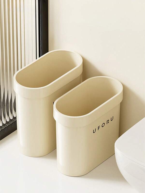 1pc High-Quality Bathroom Trash Can, Large Capacity Waste Bin With Fixing Clamp For Narrow Spaces
