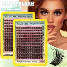 C Curl Lash Clusters Kit 10-16mm Natural Volume DIY Eyelashes Reusable Curly Individual Extensions Self Application Set With Tray Salon Quality At Home Starter Pack